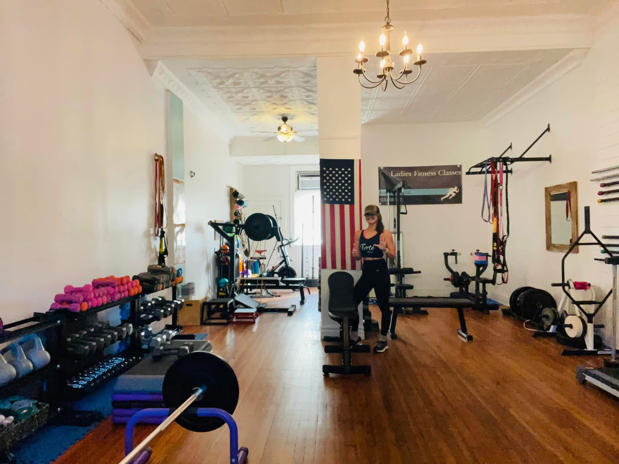 Women exercising in studio